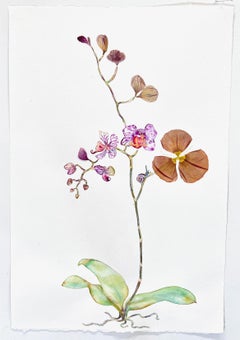 Technique mixte sur papier « Orchid, Poppy, and Velvet » de Marilla Palmer
