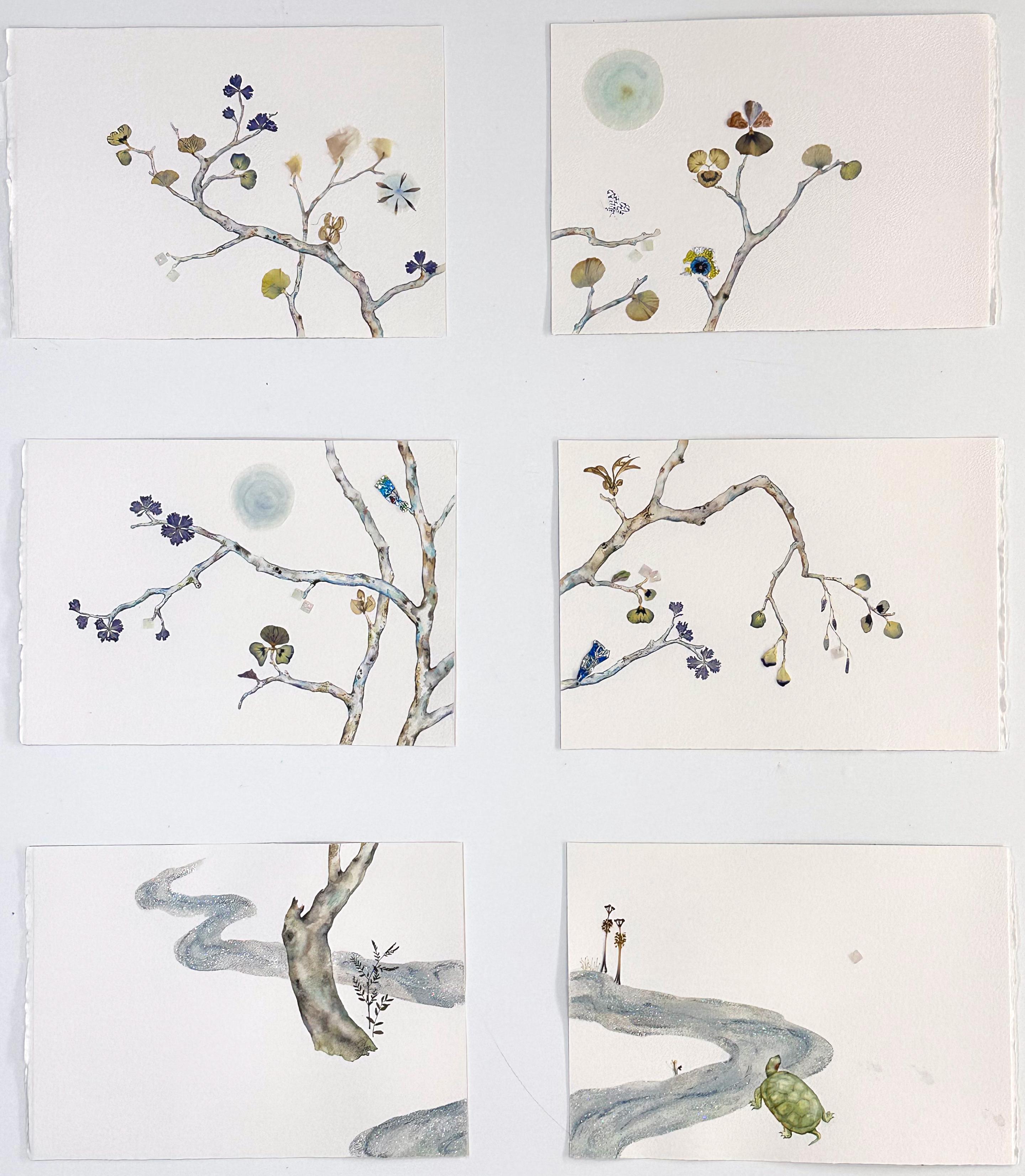 « Post Sublime » de Marilla Palmer - Fleurs pressées et supports mixtes sur papier