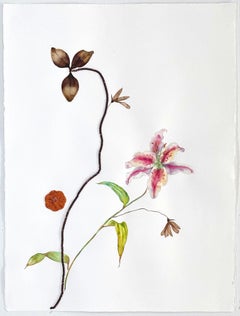 Marilla Palmer "Sexy Lily" Pressed Flowers and Mixed Media on Paper