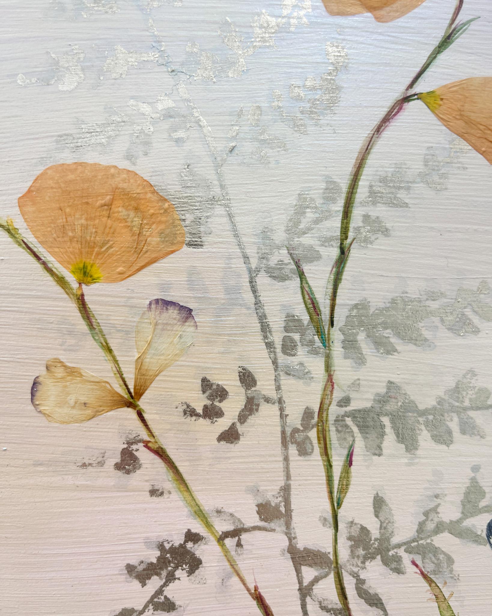 Marilla Palmer
The Impermanence of Light, 2025
Pressed foliage, , Durabrite prints, 12K gold leaf, acrylic on Ampersand panel
16 x 12 in.
(pal258)

Marilla Palmer lives and works in Brooklyn, NY and has shown extensively throughout the United