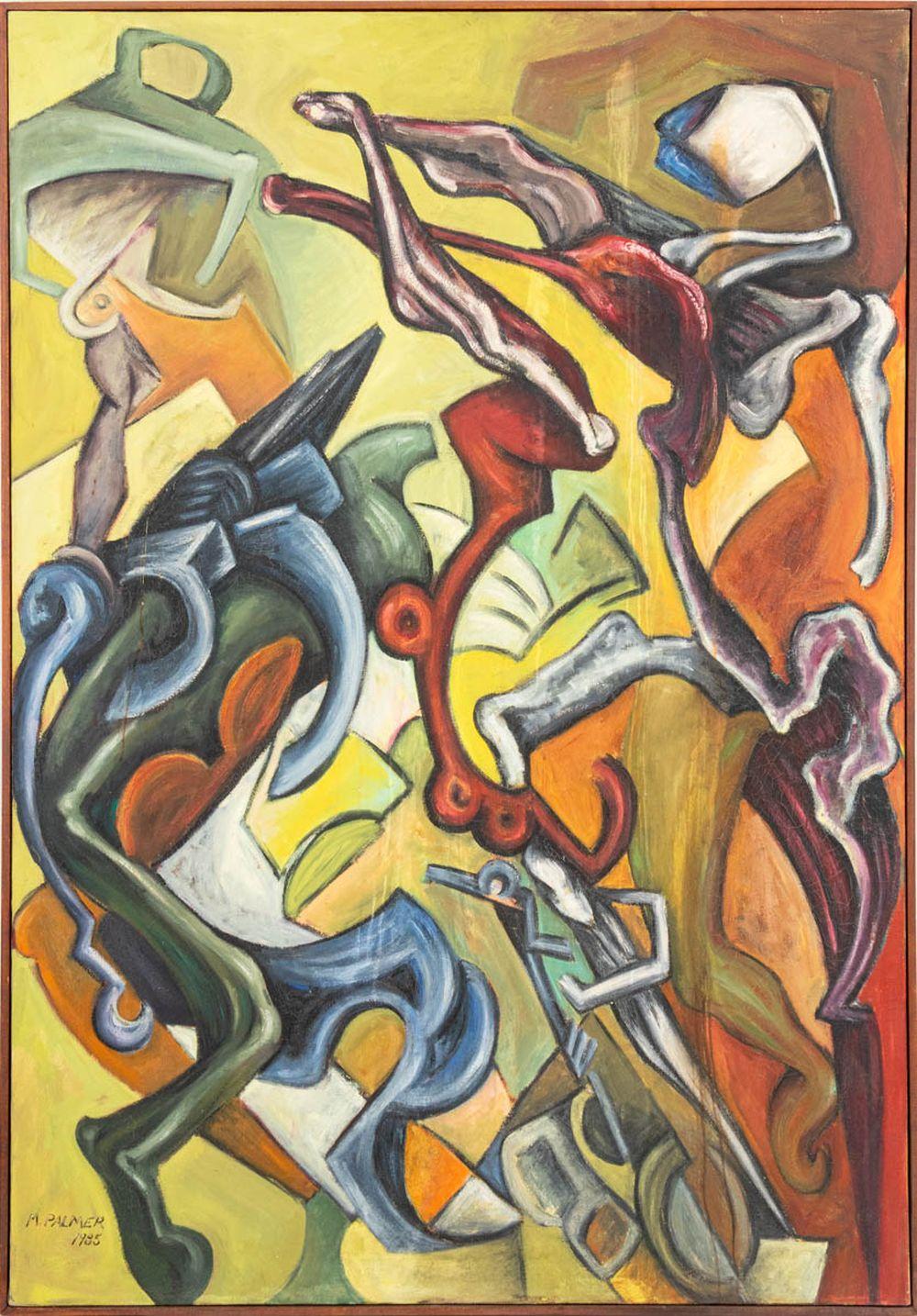 Marilla Palmer Abstract Painting - "Modern World"