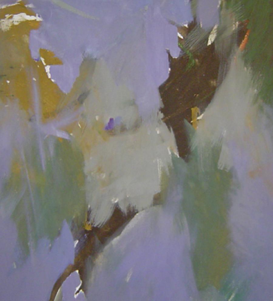 Approaching Autumn  54 x 48 abstract oil on canvas Colors  $4600 Seasons - Painting by Marilyn Biles