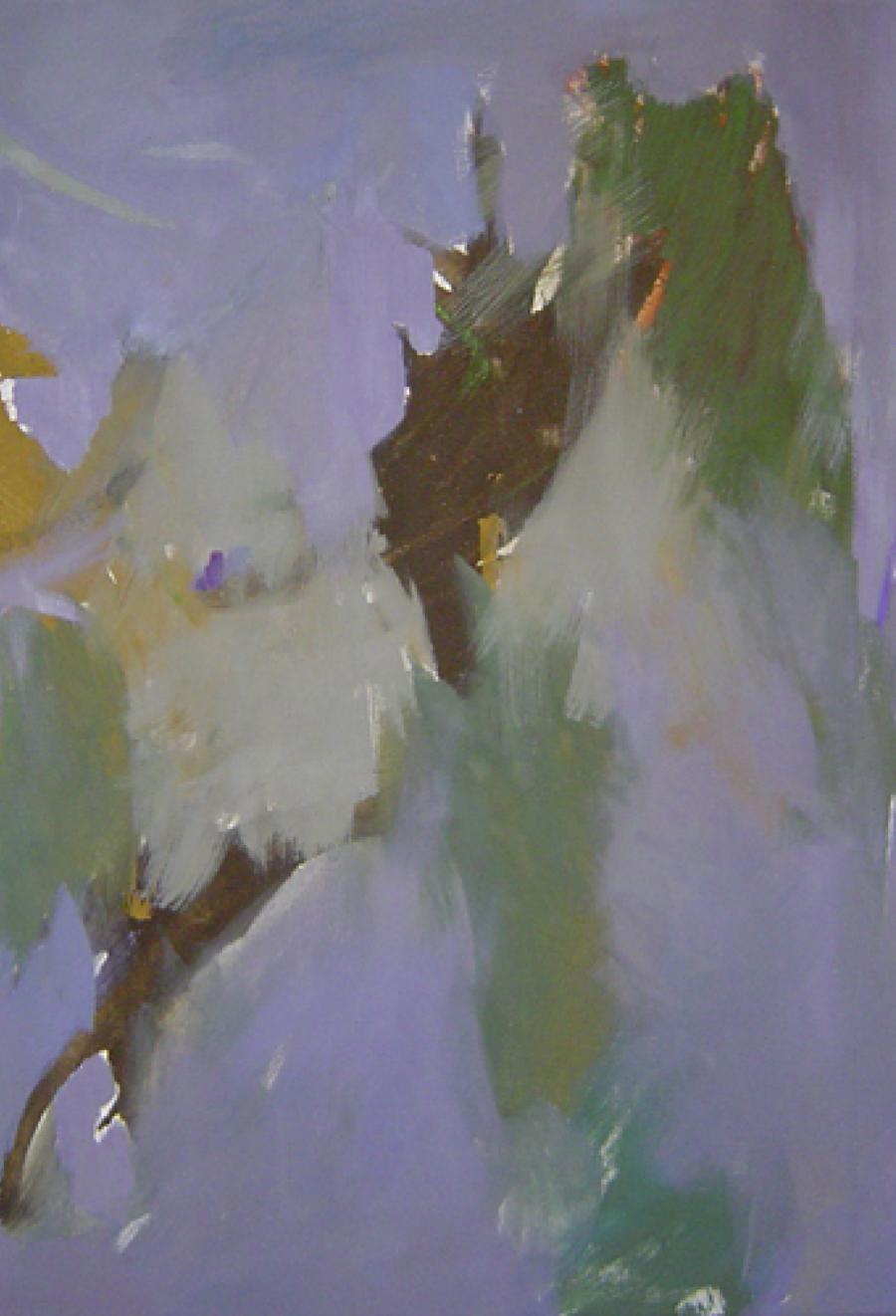 Approaching Autumn  54 x 48 abstract oil on canvas Colors  $4600 Seasons - Abstract Painting by Marilyn Biles