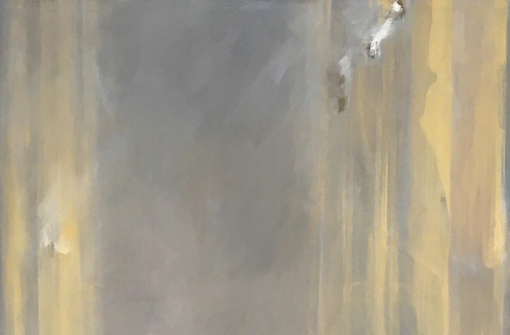 Oro liquido su tela grigia  Arte astratta  Calmante lunatico  54 x 48 $6600 in vendita 2