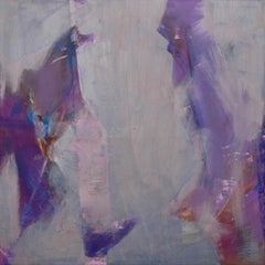 Lavaggio peltro 48 "x48" Olio su tela Arte astratta Colori rilassanti Toni grigi