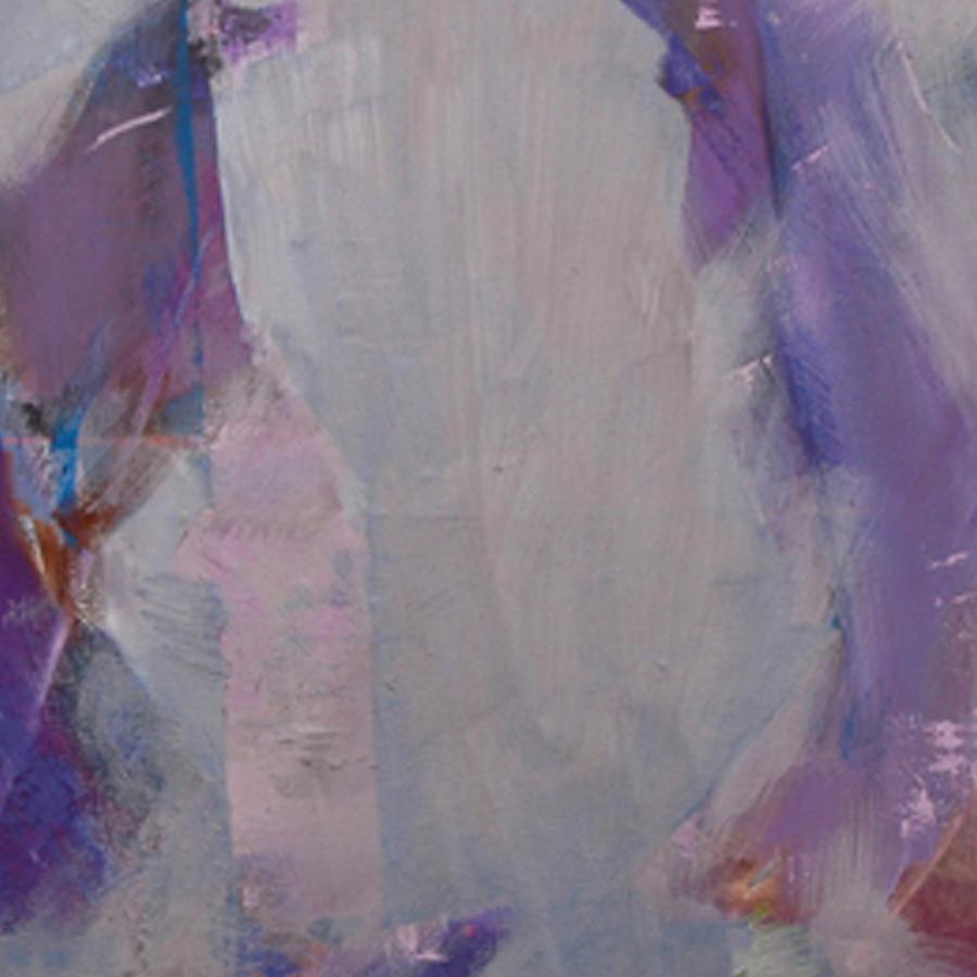 Pewter Wash	48”x48”  Oil on Canvas Abstract Art  Soothing Colors Gray Tones For Sale 1