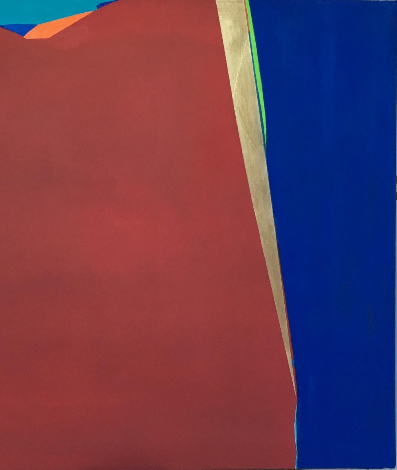 Remembering Erfolg 48x48  Öl auf Leinwand Abstrakte Kunst   Red Texas Künstler (Braun), Abstract Painting, von Marilyn Biles