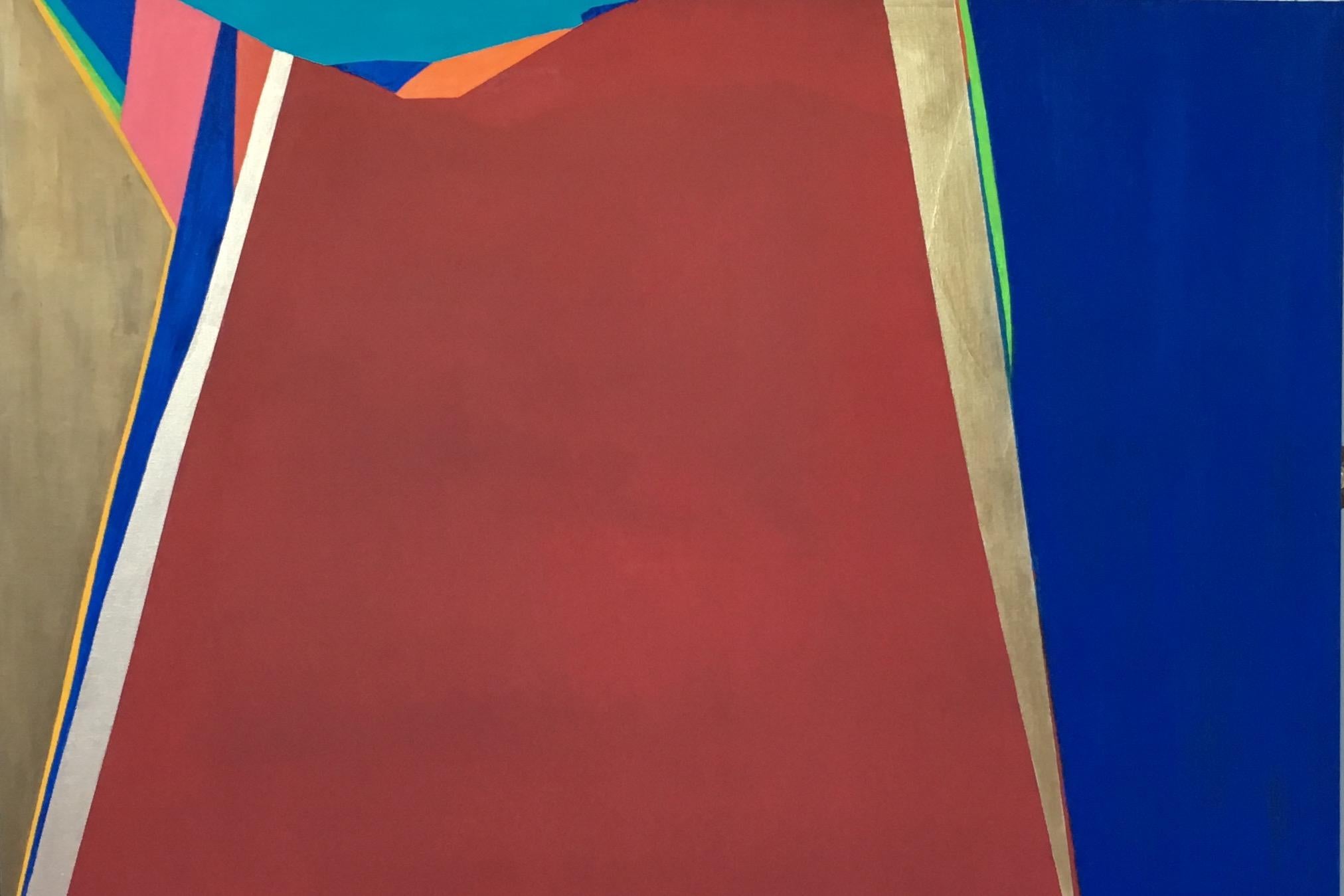 Remembering Erfolg 48x48  Öl auf Leinwand Abstrakte Kunst   Red Texas Künstler im Angebot 1