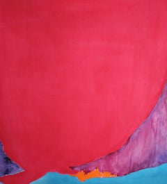 Shangri-La 48 "x48" Olio su tela Arte astratta Colori audaci Forme rosse