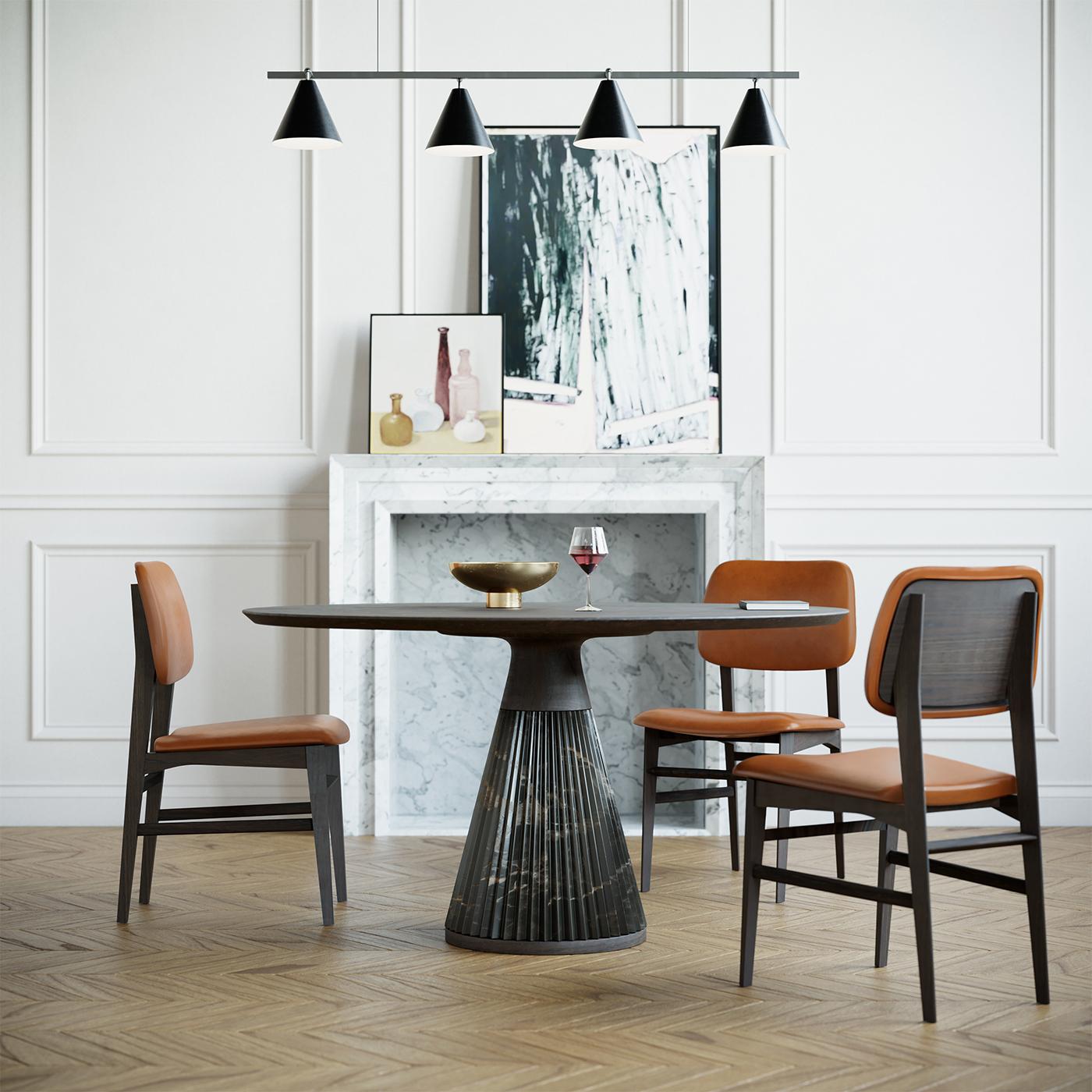 XXIe siècle et contemporain Table de salle à manger Marilyn Black Emperador en marbre par Morelato en vente