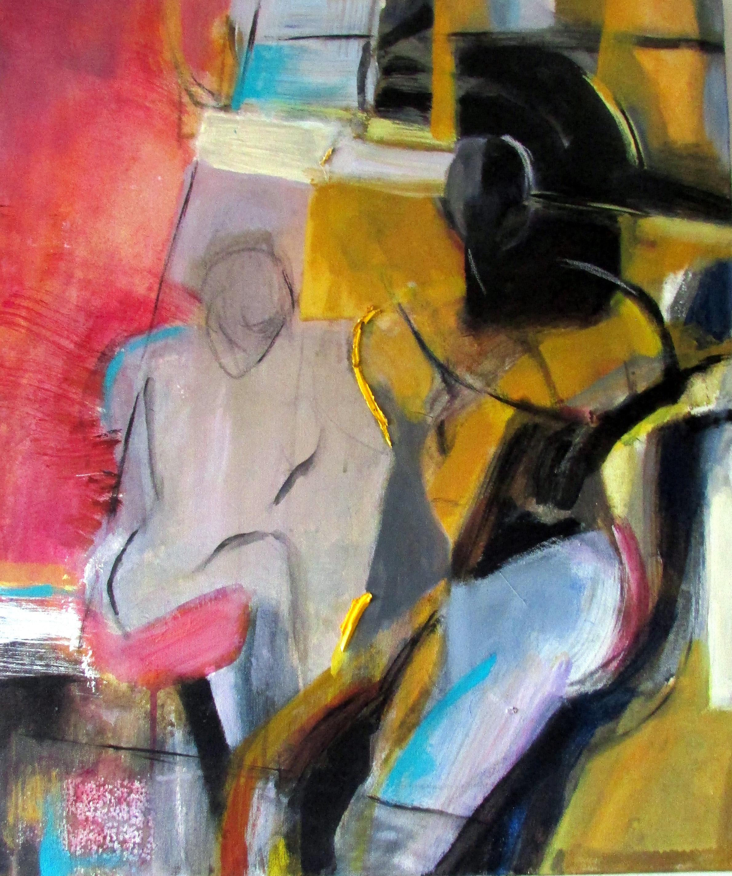 Marilyn Church Figurative Painting - Fleeting Image, abstract figure painting 