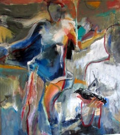 Strange Encounter, abstract figure painting 