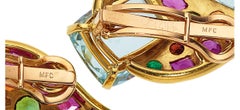 Marilyn Cooperman 18k Gold & 22.85 Carat Multicolor Gemstones Clip-On Earrings