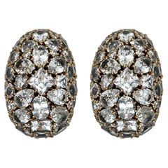 Marilyn Cooperman Gold Silver White Sapphire Diamond Earrings