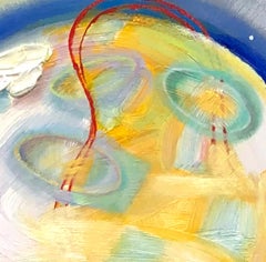 "Glass Paradiso" in yellows, blues and silver, explores deep space