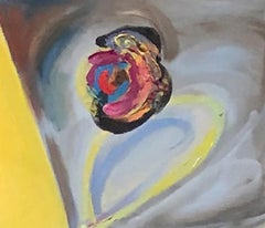 "The Invention of Nature", whimsical painting of yellow flowers