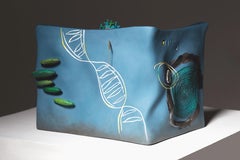 "Blue", painted sculpture of a theater of space