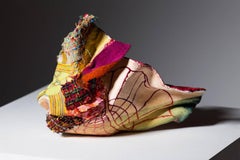 "Red" sculpture with textiles, painted  trompe l
oeil