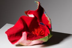 "Red" sculpture with textiles, painted  trompe l'oeil