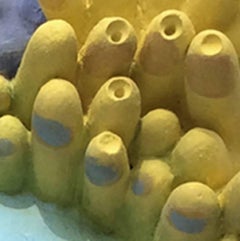 "Swept Past Doubt", aquatic reef with cartoon wave in blues