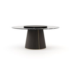 Round dining table with customisable swivel marble top, lady susan by Laskasas