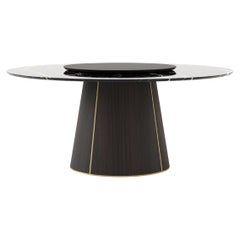 Marilyn Dining Table with Swivel Marble Top, Contemporary Portuguese Design
