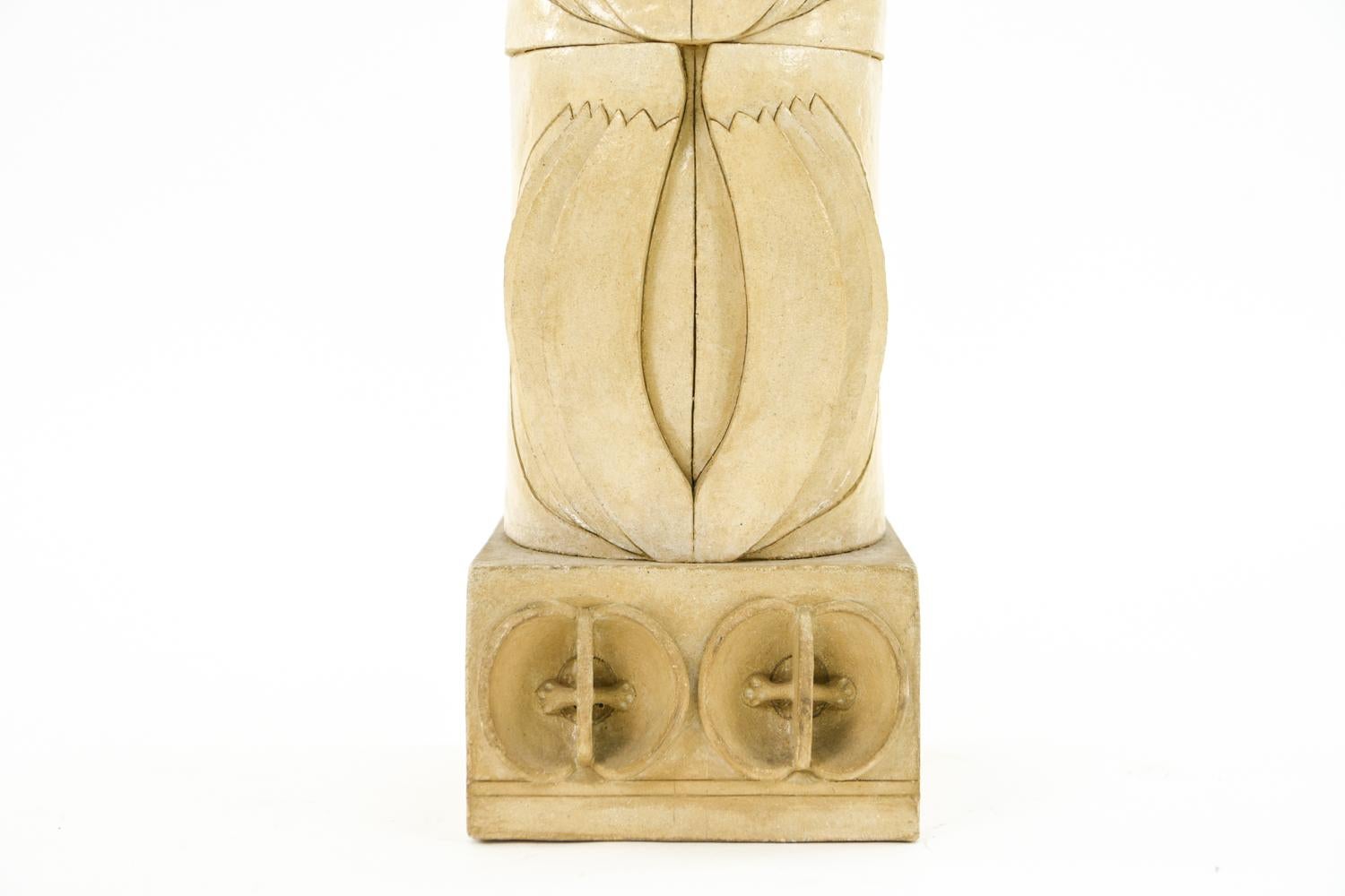 Marilyn Fox, Modernist Ceramic Architectural Column Sculpture, 1980s For Sale 3