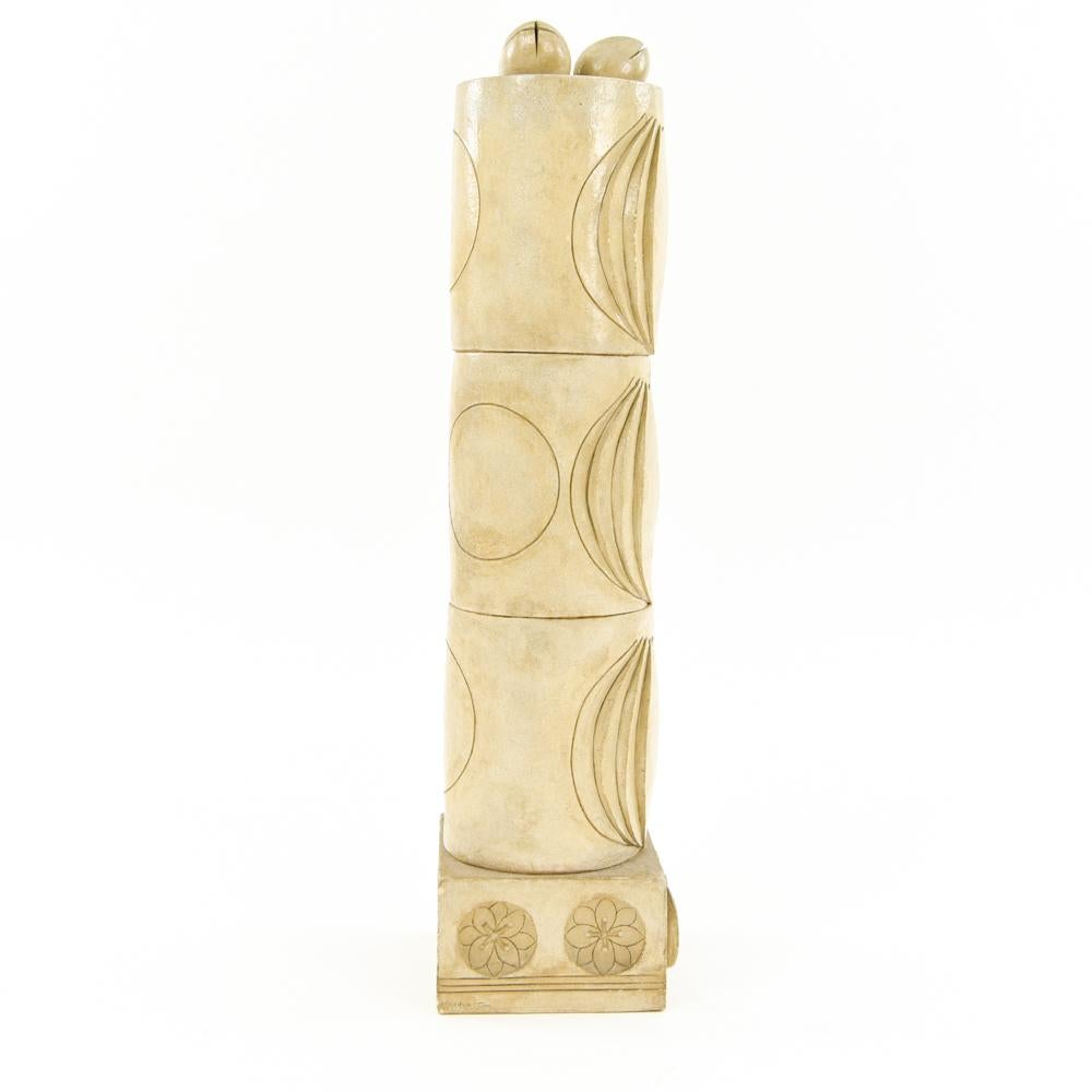 American Marilyn Fox, Modernist Ceramic Architectural Column Sculpture, 1980s For Sale