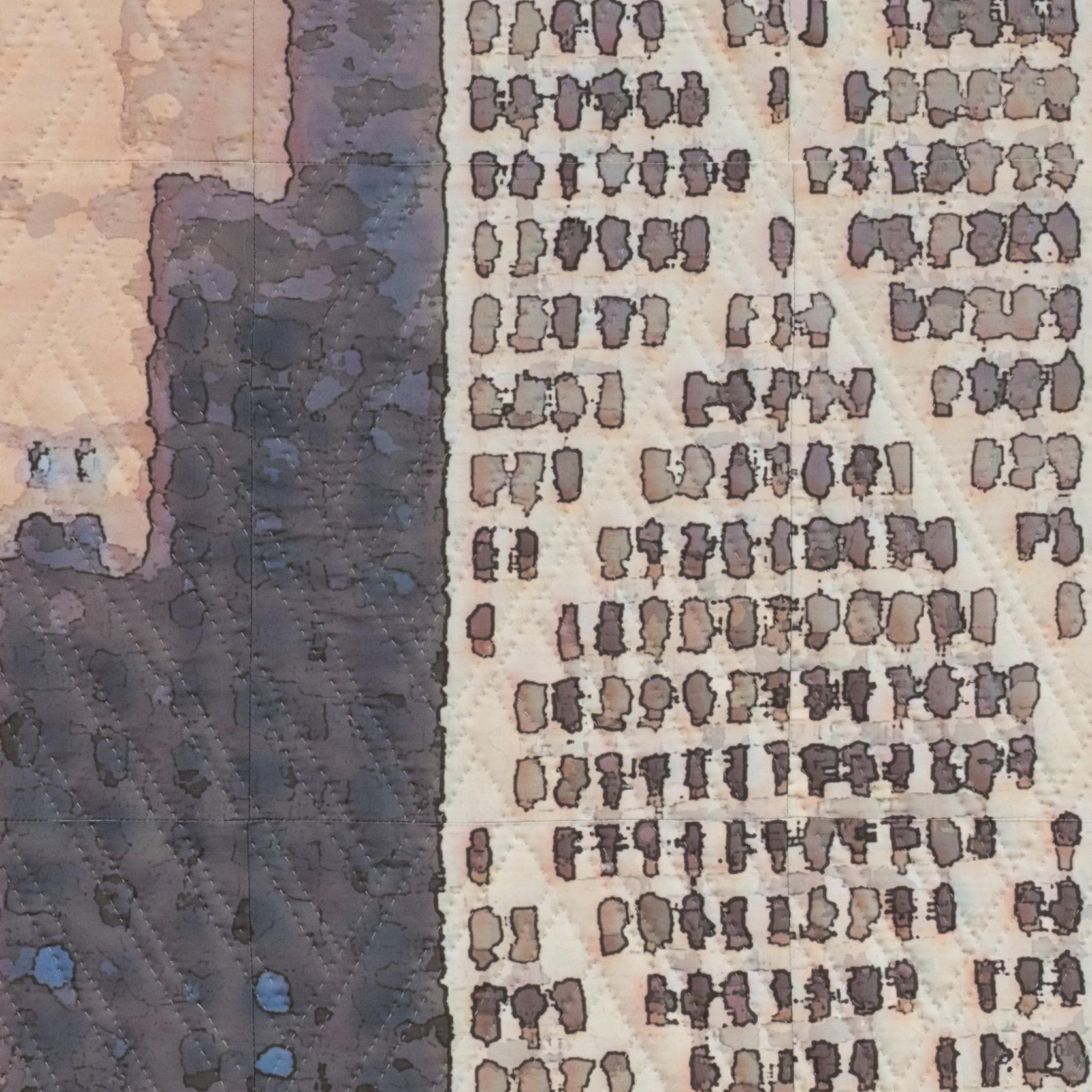 Chicago Windows 1304, tecnica mista su tela - Mixed Media Art Contemporaneo di Marilyn Henrion