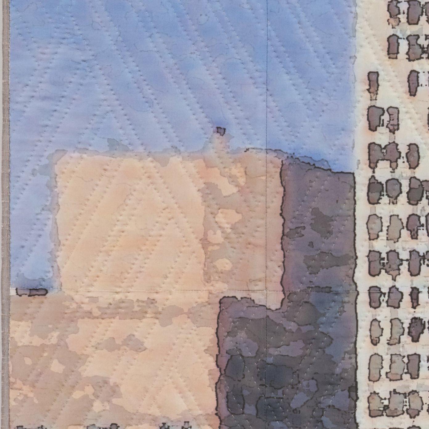 Fotografia manipolata digitalmente, stampa a pigmenti su seta, piecing, trapuntatura a mano, supporto in tela tesa avvolta in galleria :: Mixed Media :: Contemporaneo :: Questo pezzo viene fornito con un certificato ufficiale di autenticità firmato
