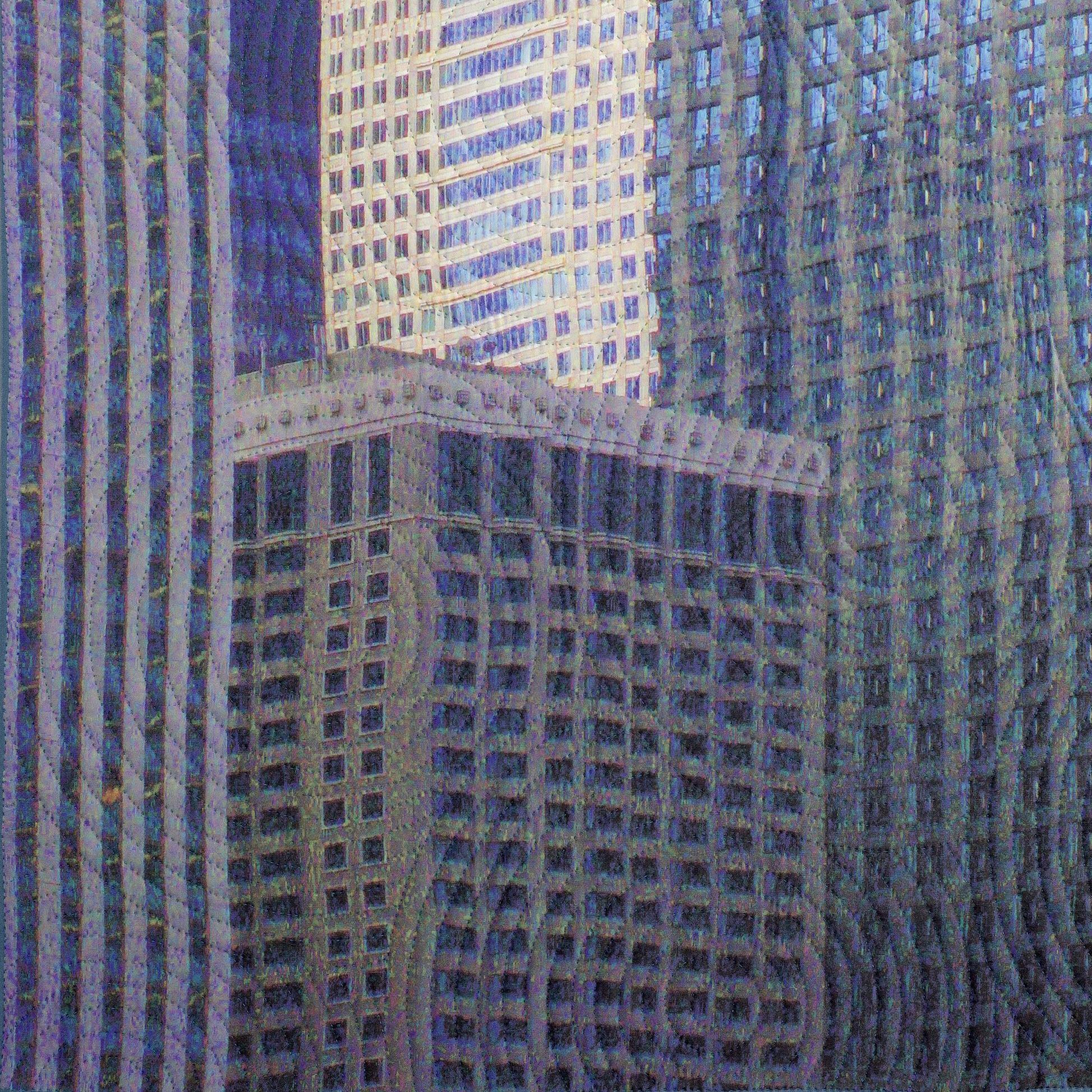 Chicago Windows 1453, Mixed Media on Canvas - Contemporary Mixed Media Art by Marilyn Henrion