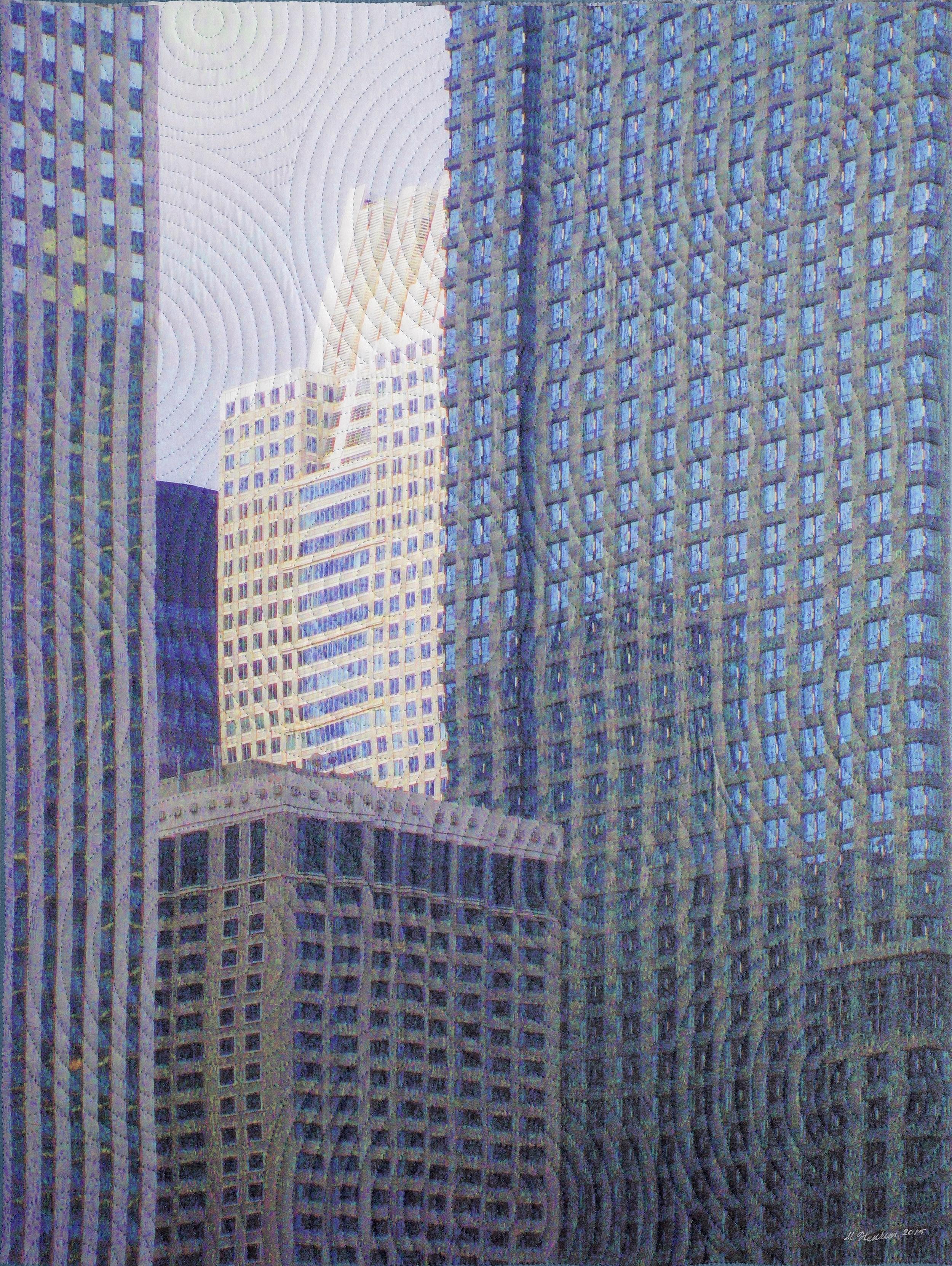 Chicago Windows 1453, Mixed Media on Canvas - Mixed Media Art by Marilyn Henrion