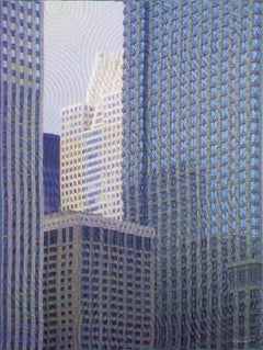 Used Chicago Windows 1453, Mixed Media on Canvas