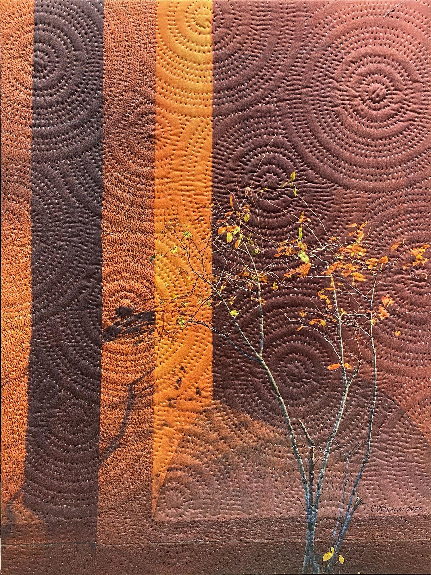 Laguardia Place- Últimas hojas, Técnica mixta sobre lienzo - Mixed Media Art de Marilyn Henrion