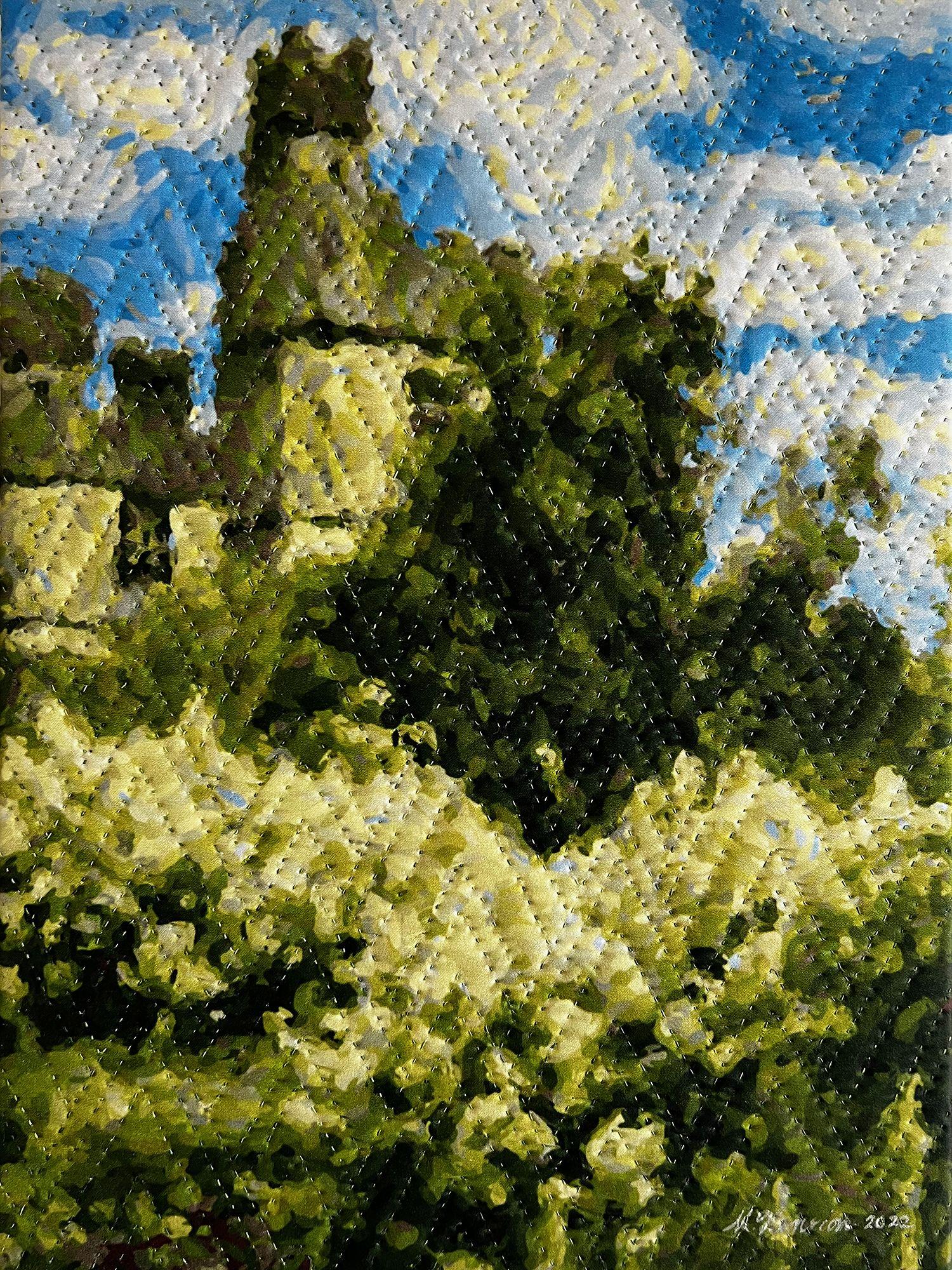Lismnore Castle Ireland, Mixed Media on Canvas - Mixed Media Art by Marilyn Henrion