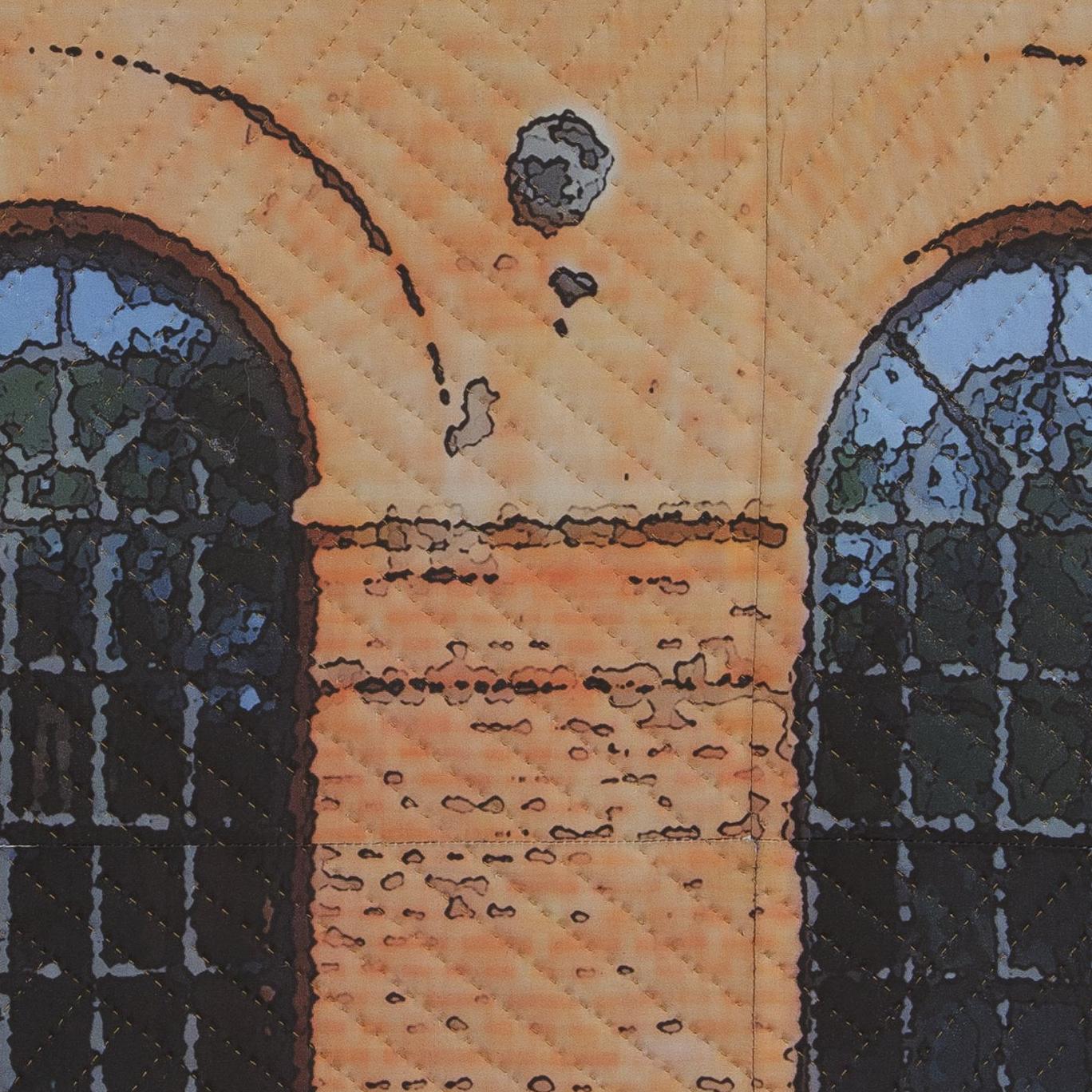 Finestre di Lodz 1313, tecnica mista su tela in vendita 1
