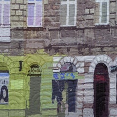 Lodz Windows 1317, Mixed Media on Canvas