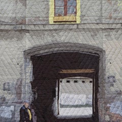 Ventanas de Lodz 1318, Técnica mixta sobre lienzo