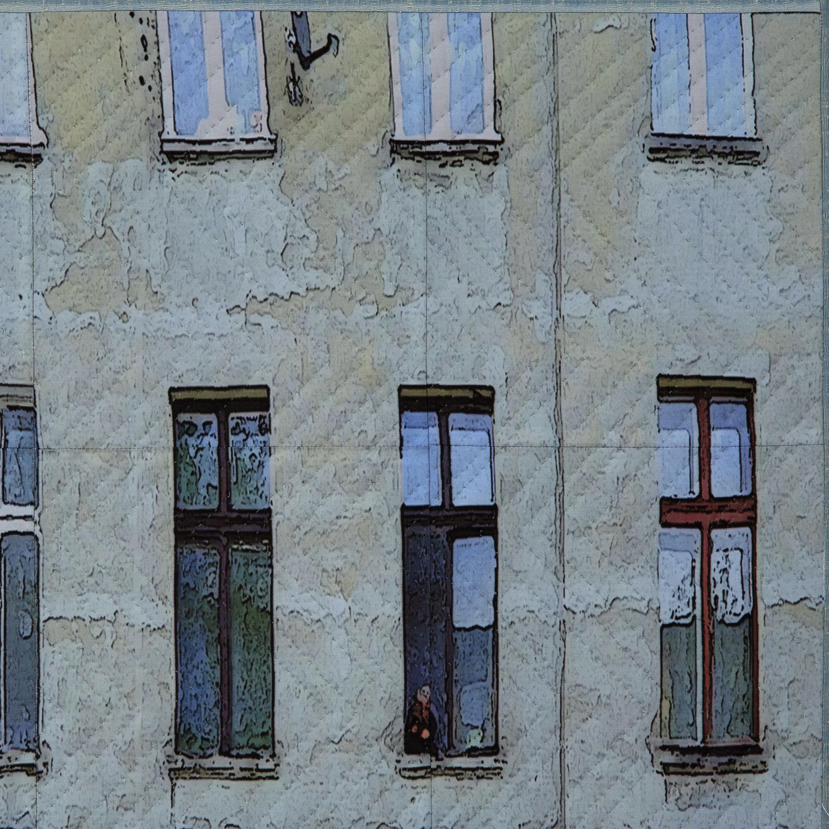 Lodz Windows 1319, Mixed Media on Canvas - Contemporary Mixed Media Art by Marilyn Henrion