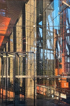 Used Mannahatta- Construction Site:The Shed, Mixed Media on Canvas