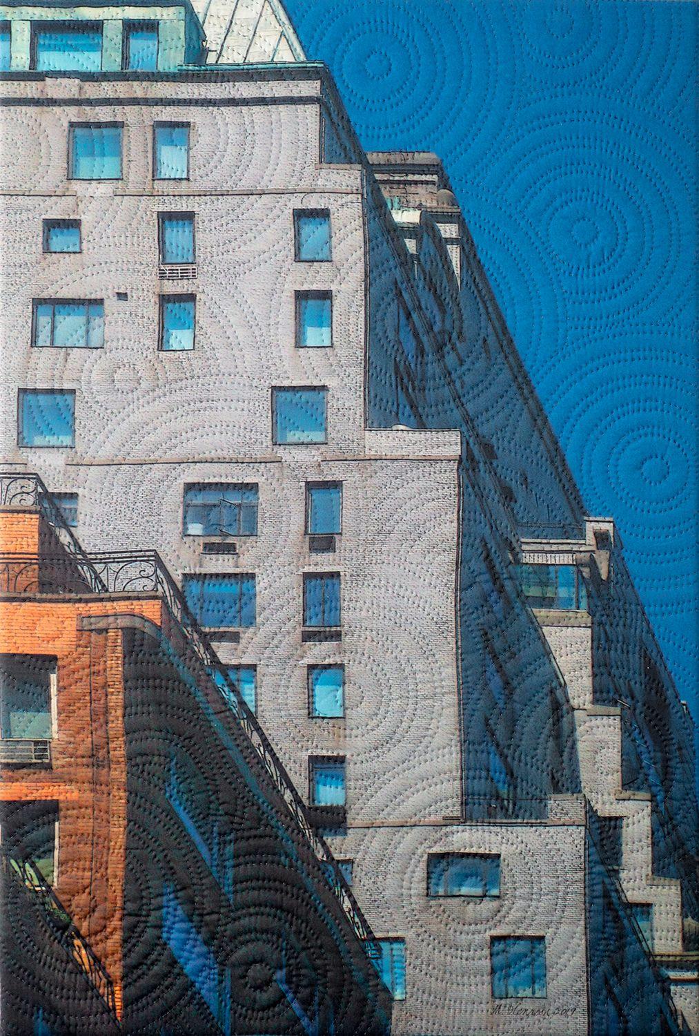 Mannahatta- Gray Building, Mixed Media on Canvas - Mixed Media Art by Marilyn Henrion