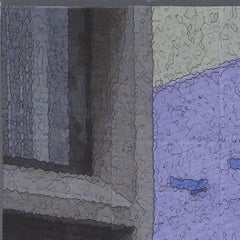 New York Windows 1301, Mixed Media on Canvas