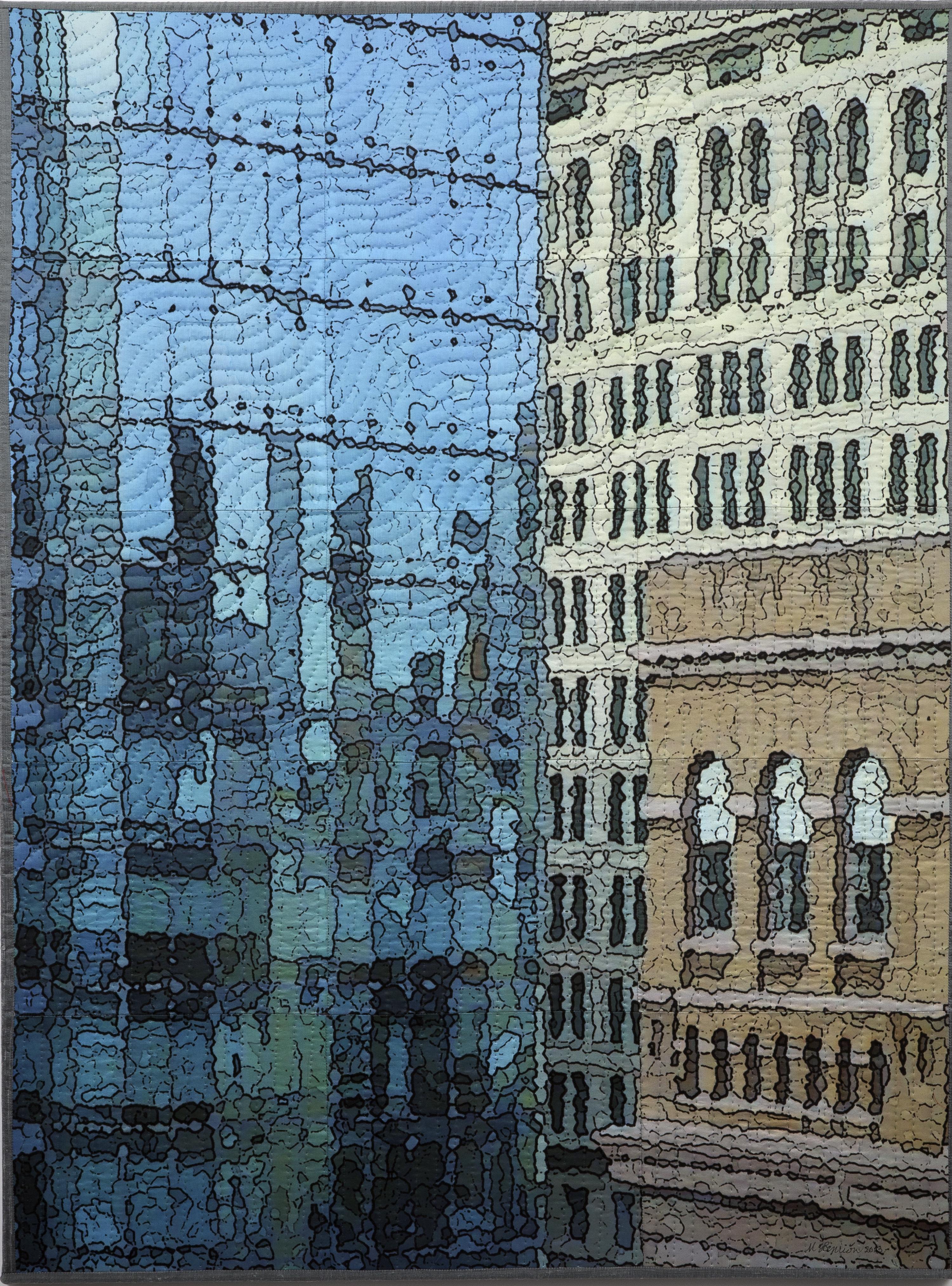 New York Windows 1324, Mixed Media on Canvas - Mixed Media Art by Marilyn Henrion