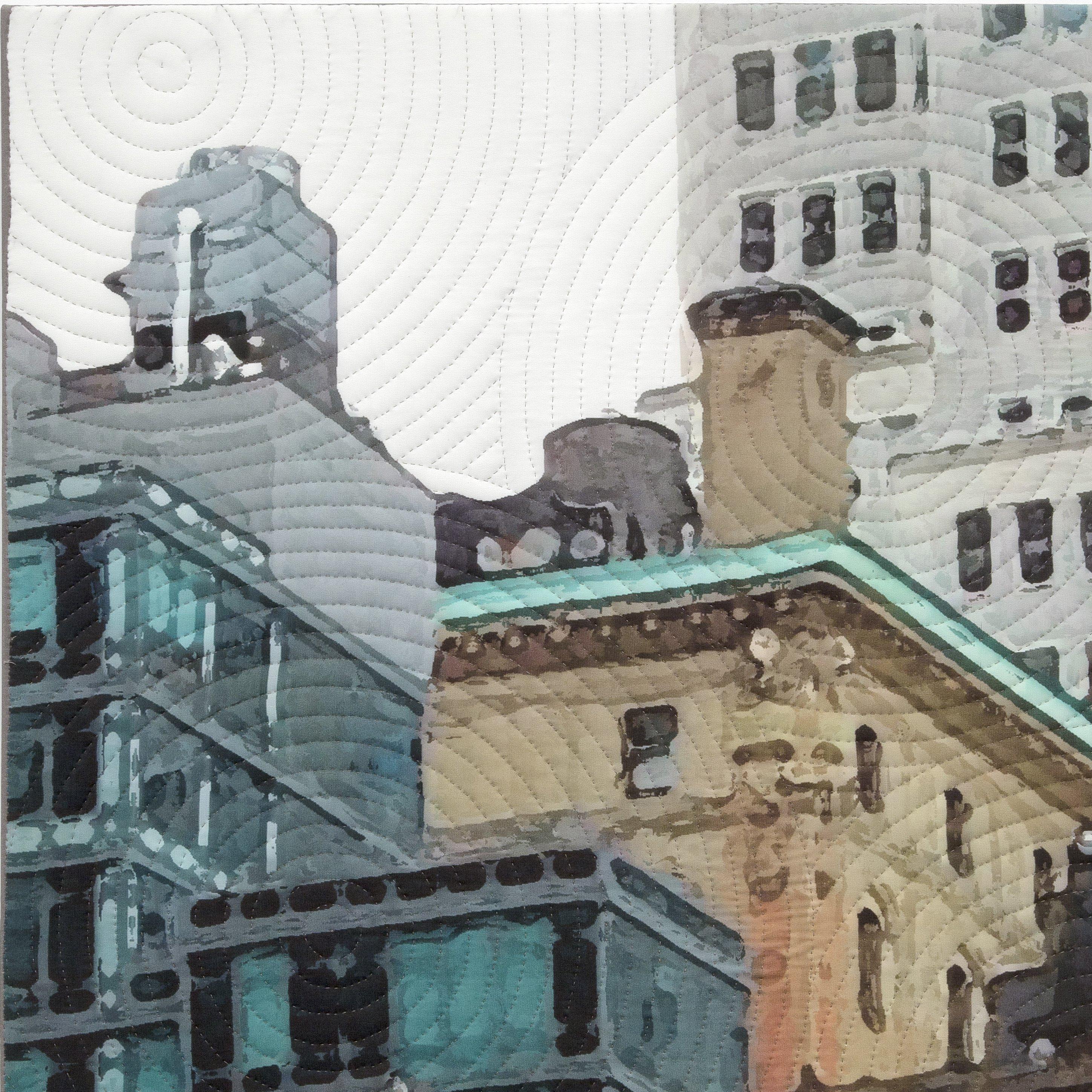 New York Windows 1422, Mixed Media on Canvas - Contemporary Mixed Media Art by Marilyn Henrion