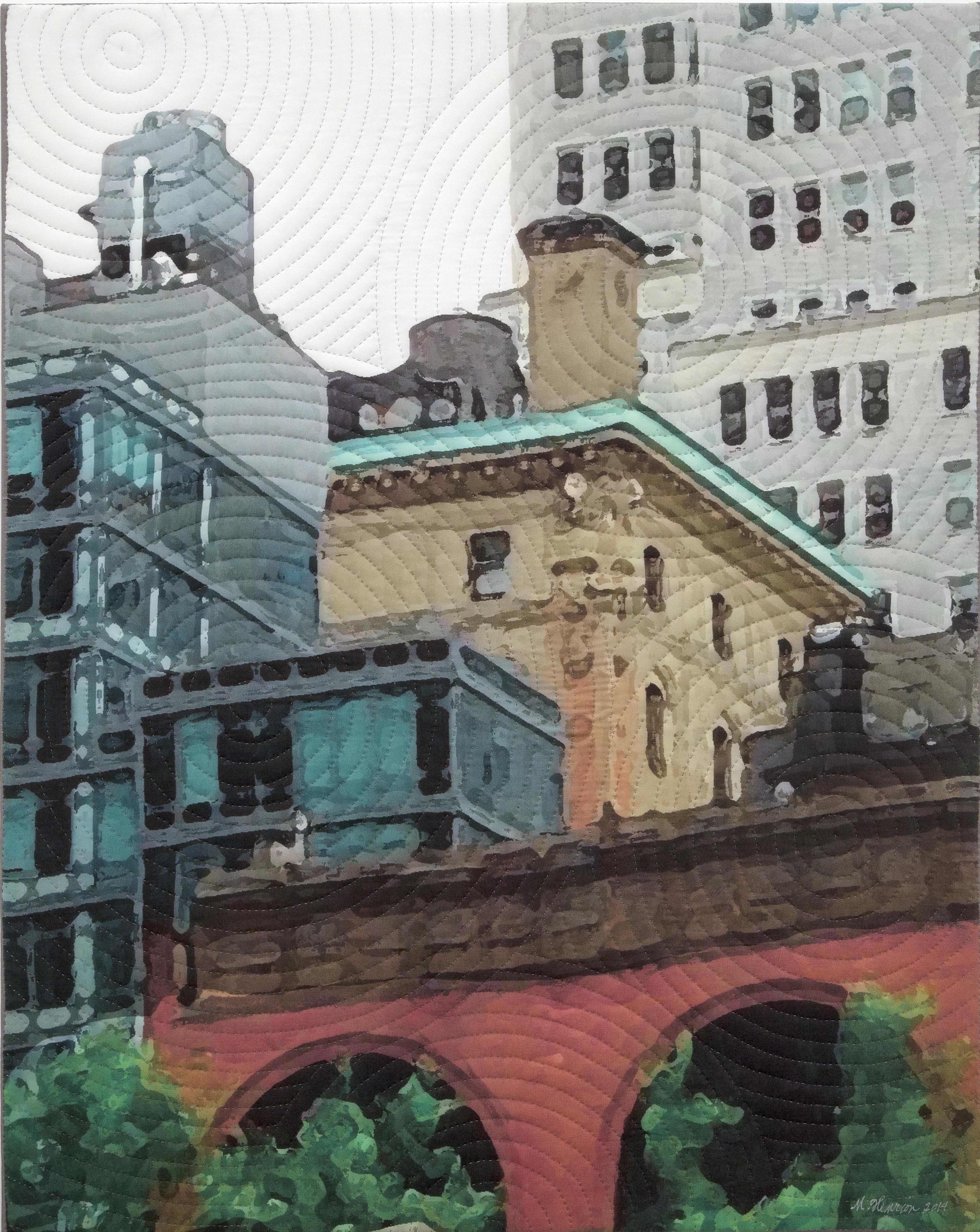 New York Windows 1422, Mixed Media on Canvas - Mixed Media Art by Marilyn Henrion