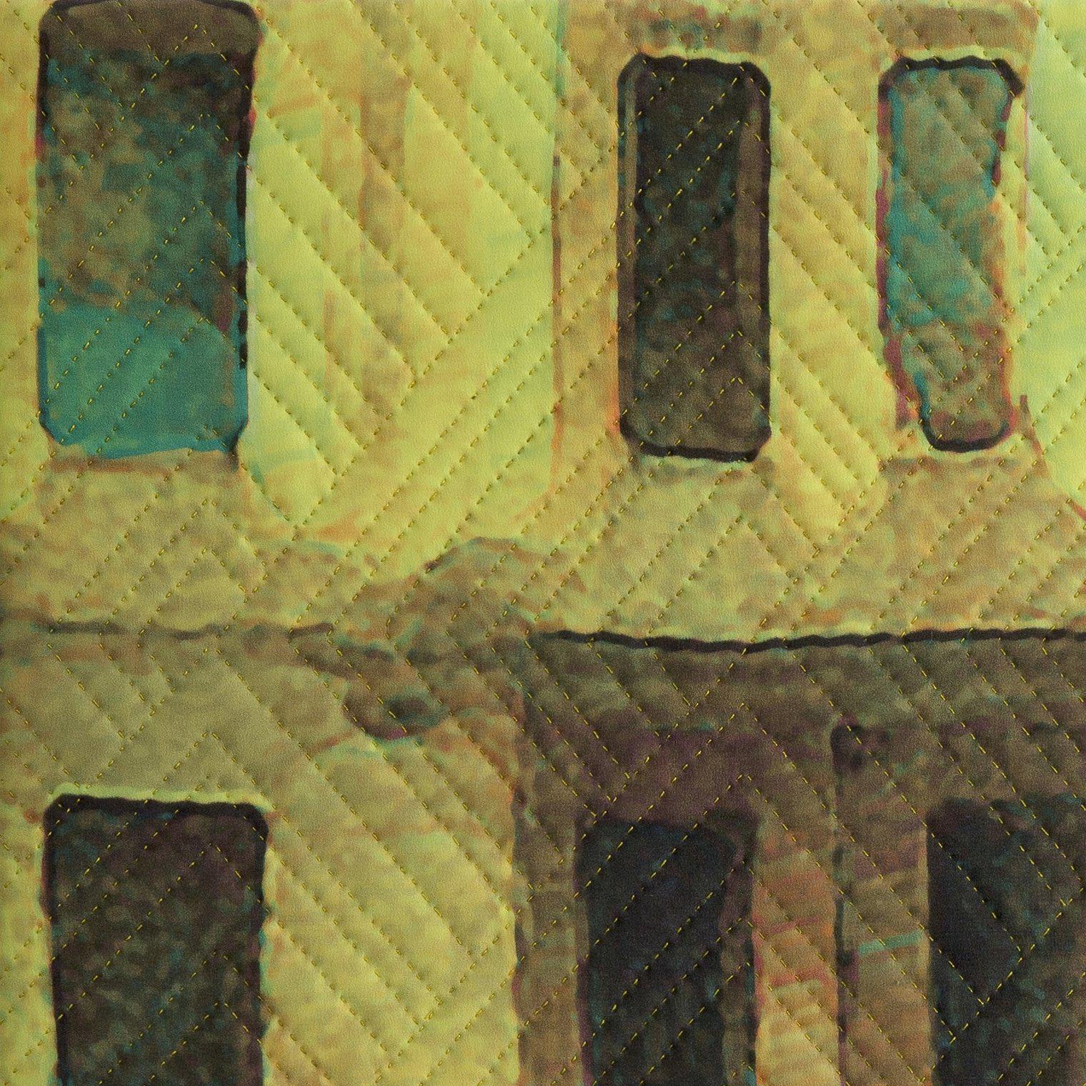 New York Windows 1432, Mixed Media auf Leinwand (Zeitgenössisch), Mixed Media Art, von Marilyn Henrion