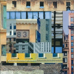 Patchwork City 5, Mixed Media on Wood Panel