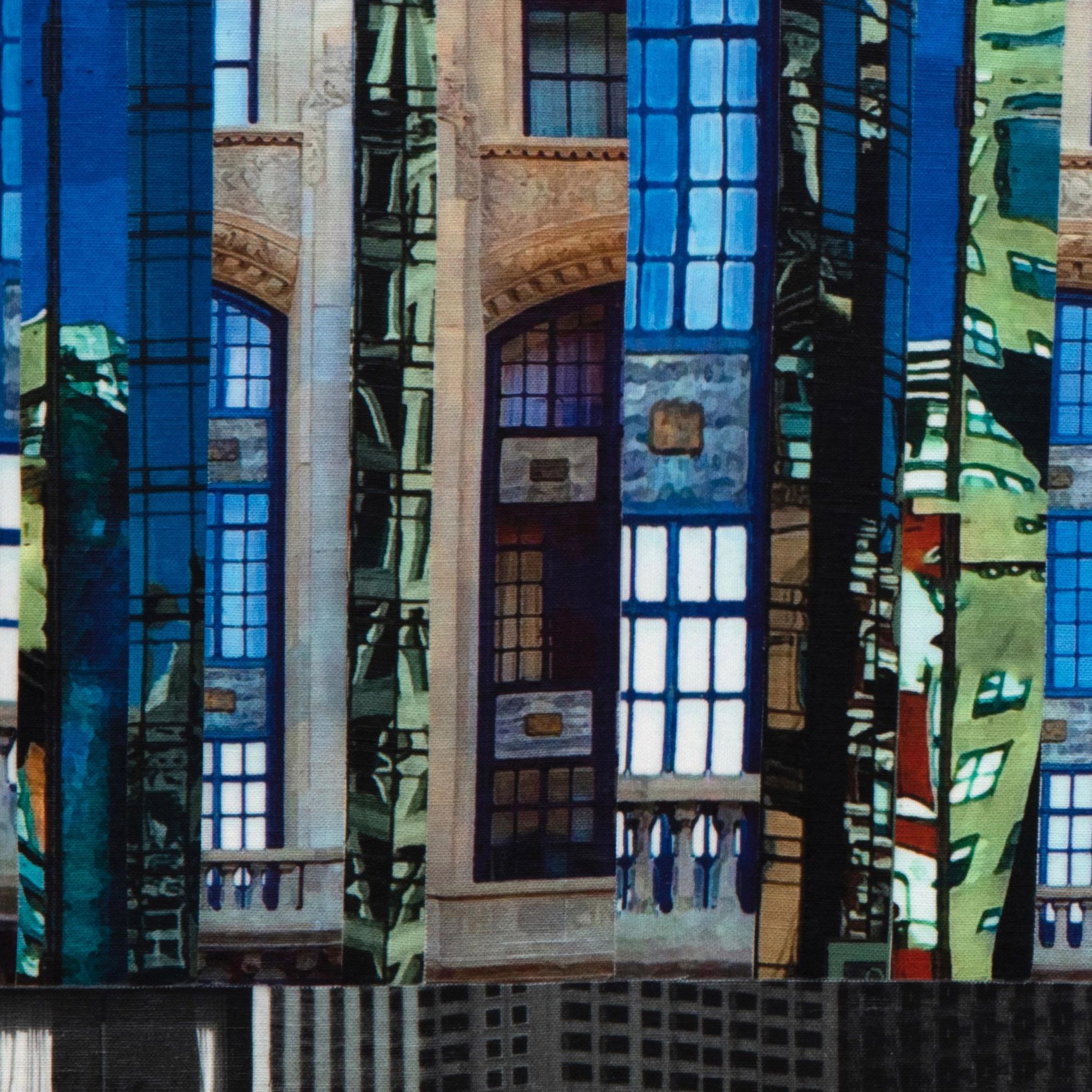 Patchwork City 59, Mixed Media on Canvas - Modern Mixed Media Art by Marilyn Henrion