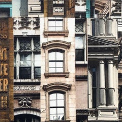 Patchwork City 73, tecnica mista su tela