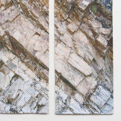 Pink Rock Triptych, Mixed Media on Canvas